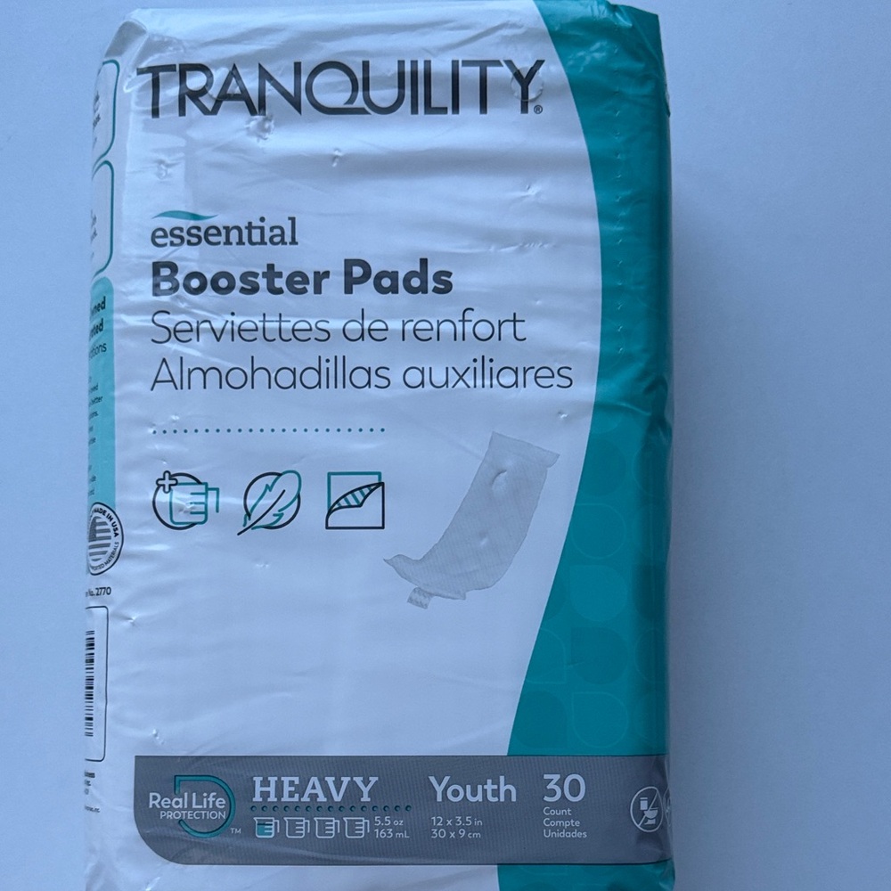 Tranquility Essential Booster Pads Adult Unisex Heavy Absorb 3.5’x12’ - 270 Pads - Picture 2 of 10